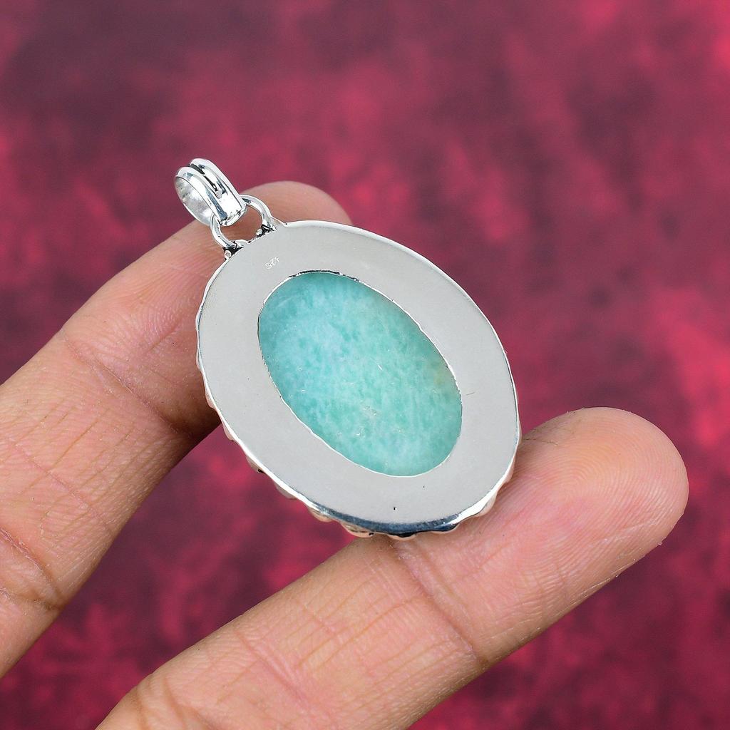Amazonite Pendant, 925 Solid Sterling Silver Pendant Handmade Gemstone Jewelry, Gifts For Wife Brand New Pendant