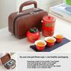 Travel Tea Set with Ancient Charm  Portable Kuaike Cup  Ceramic Kung Fu Tea Set