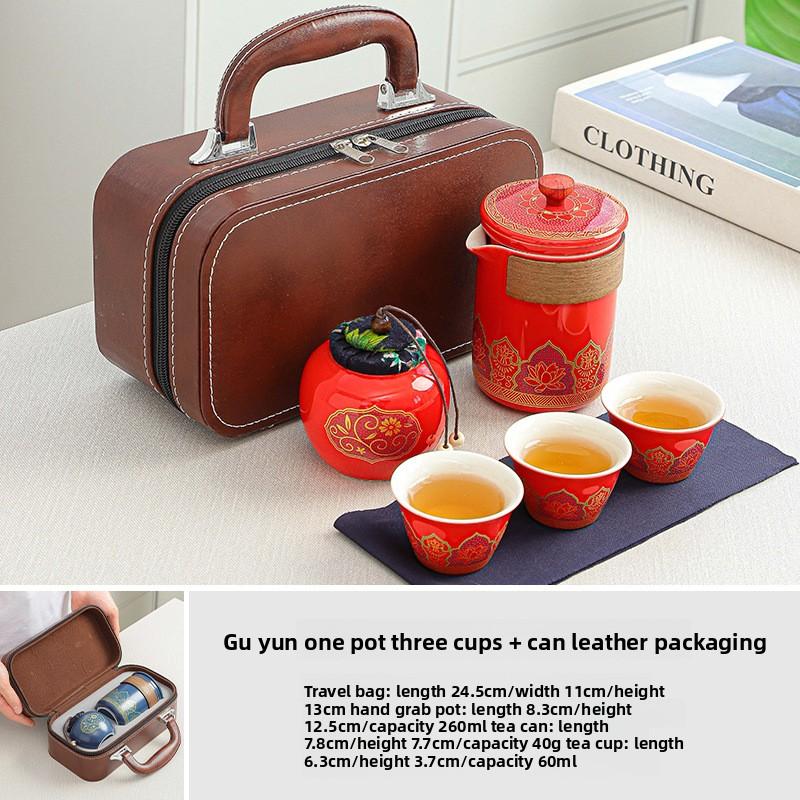 Travel Tea Set with Ancient Charm Portable Kuaike Cup Ceramic Kung Fu Tea Set