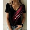 Print T-shirt Women Streetwear Casual T Shirts Y2k Tops Woman Harajuku V-Neck Tees Oversized Clothing