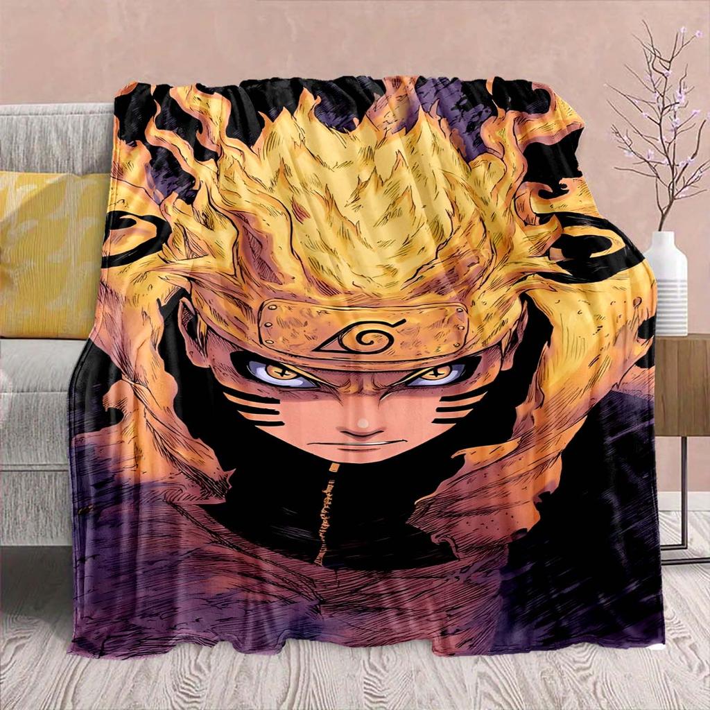 Naruto Anime Flanelldecke - Weich Warm Perfekt für Sofa, Bettwäsche Camping Reise Büro Heimdekor -QJY