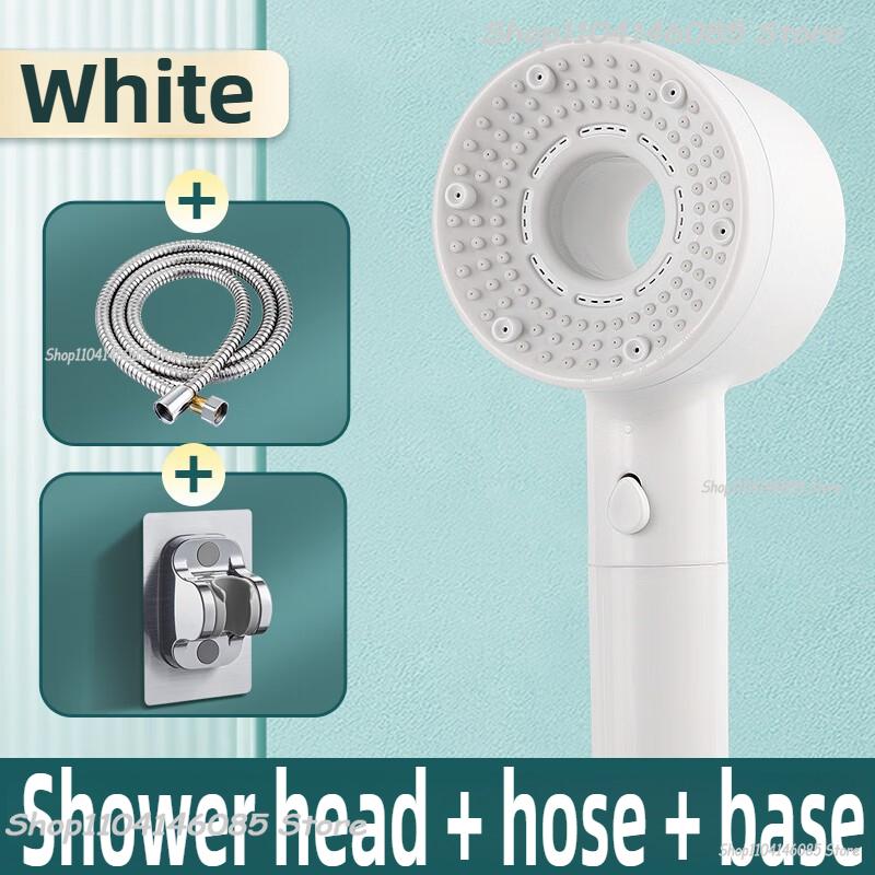 5 Modes High Pressure Shower Head Set Rainfall Handheld Sprayer Nozzle Shower Head with Hose Bracket Bathroom Faucet Accessories