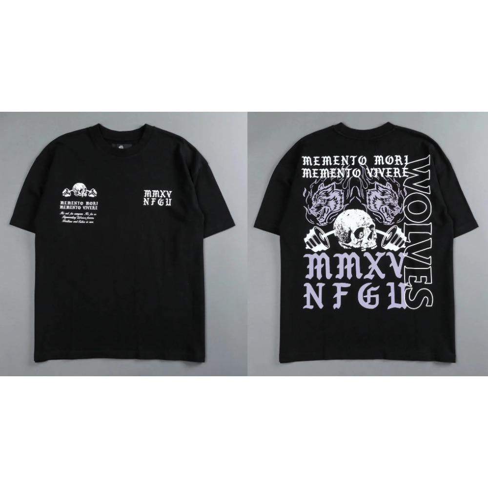 Darc Wolfskopf Lustiger Aufdruck Workout Fitnessstudio Fitness 100% Baumwolle Herren T-Shirt Kurzarm Lässiges T-Shirt Mode Sport Übergroße Y2k Oberteile