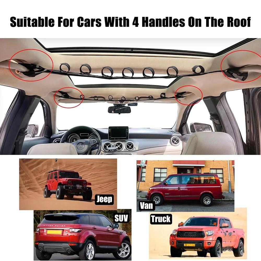 2Pcs 7 Rod Capacity Vehicle Fishing Pole Roof Rack Snap Buckle Car Fishing Pole Carrier  SUV