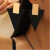 Jewelry Sets Korean Fashion Geometric Black Triangle Drop Earrings For Women 2026 Trending Necklace 2-piece Set Accessories Gift