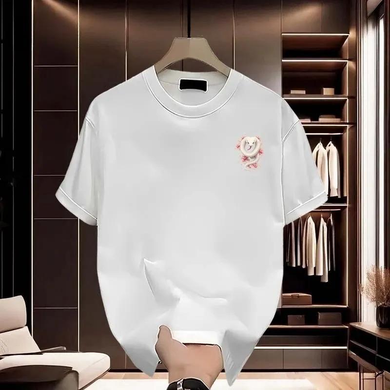 Crew Neck Printed Short Sleeve Cotton Loose Top Fashion T-Shirts Men’s