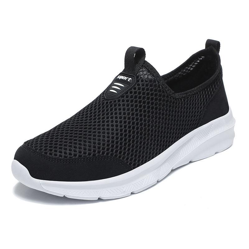 

Slip-on Mesh Loafers Men Breathable Lightweight Casual Sneakers Soft Sole Flats for Walking Working Traveling Plus Size 39-48 39 чорний/білий