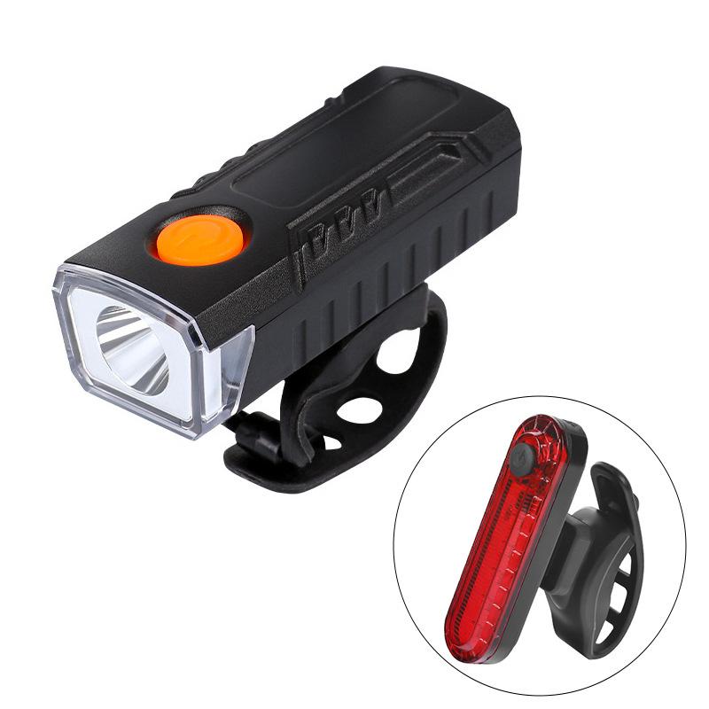1 Set Multiple Lighting Modes Usb Type-C Rechargeable Bicycle Front Rear Light Led Headlamp Taillight For Night Riding Safety