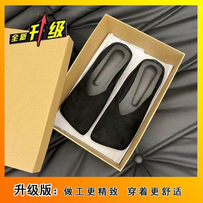 Wearing square head versatile lazy shoes flat slippers temperament bag head slippers women's 2025 spring and autumn new models