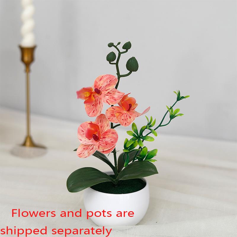 Simulated Butterfly Orchid Potted Artificial Flower Bonsai Plants Outdoor Indoor Office Home Wedding Decor Bonsai Faux Flowers