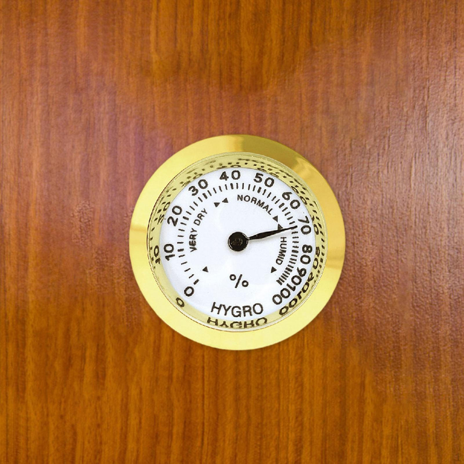 

Analog Guitar Hygrometer Made of Zinc Alloy, Mechanical Humidity Meter, Portable Round Instrument, Gold 27mm