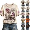 Women's Fashion Casual Short Sleeve Halloween Print T-Shirt Top