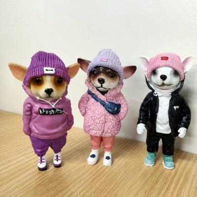 Standing Dog Statues Personification Resin Simulation Patio Lawn Standing Dog Figurine Dog Statues Table Decor