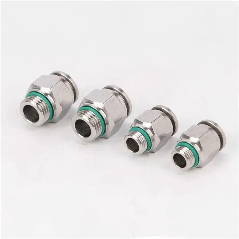 A34R M5 1/4" BSP PC Pneumatic Quick Connector 304 Stainless Steel G Thread Thread Pipe Water Gas Connector