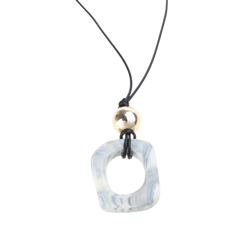 Handmade Wood Tribal Pendant Necklace Unique Resin Necklace Long Rope Necklace Suitable for Men and Women Present