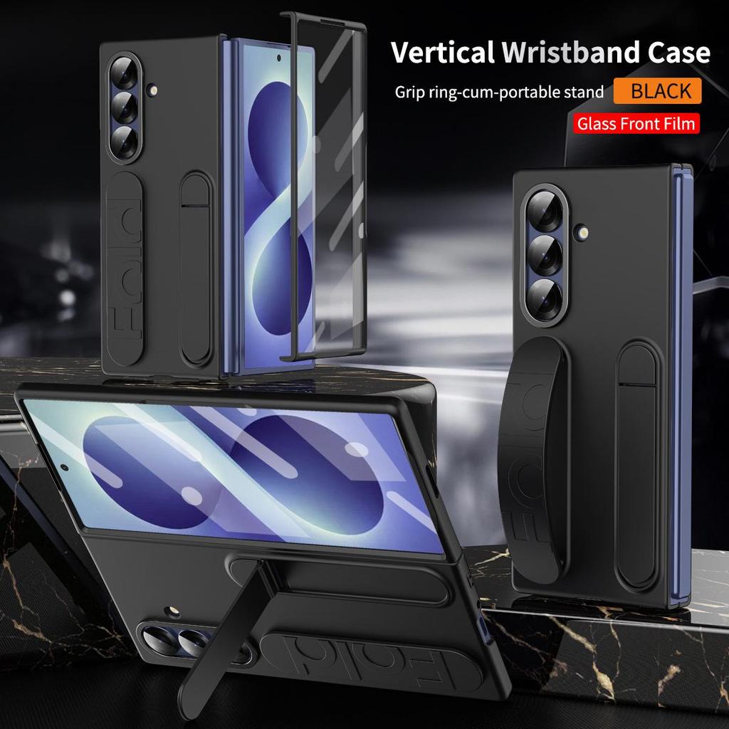 Funda para Samsung Z Fold 7: Soporte FOLD6, Correa de muñeca, Película anticaídas, Protección integrada