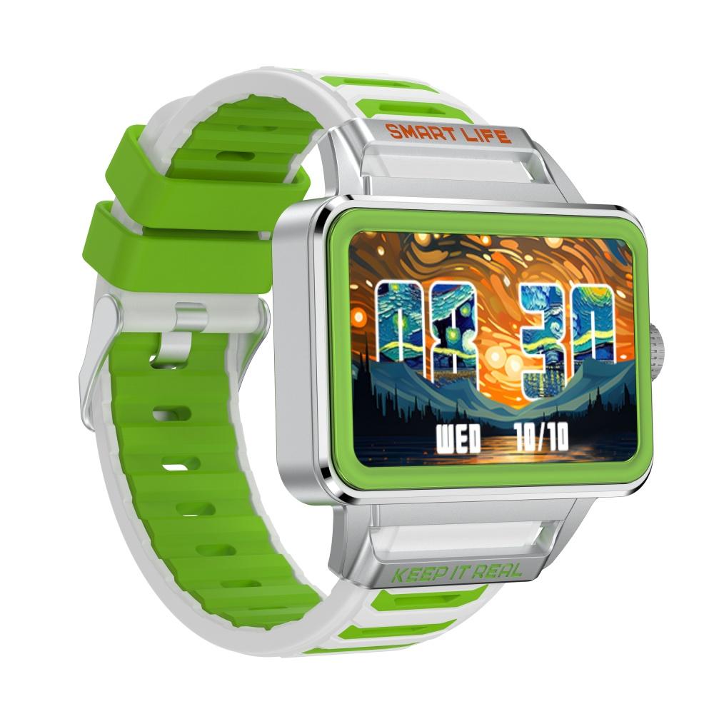 

Смарт-годинник Rainbuvvy S666 Android RTL8762DK 1,57 дюйма IPS Bluetooth 5.0 Суперлегкий смарт-браслет 240 мАг 200x320 Підтримка багатомовного серцевого ритму NFC срібний/зелений