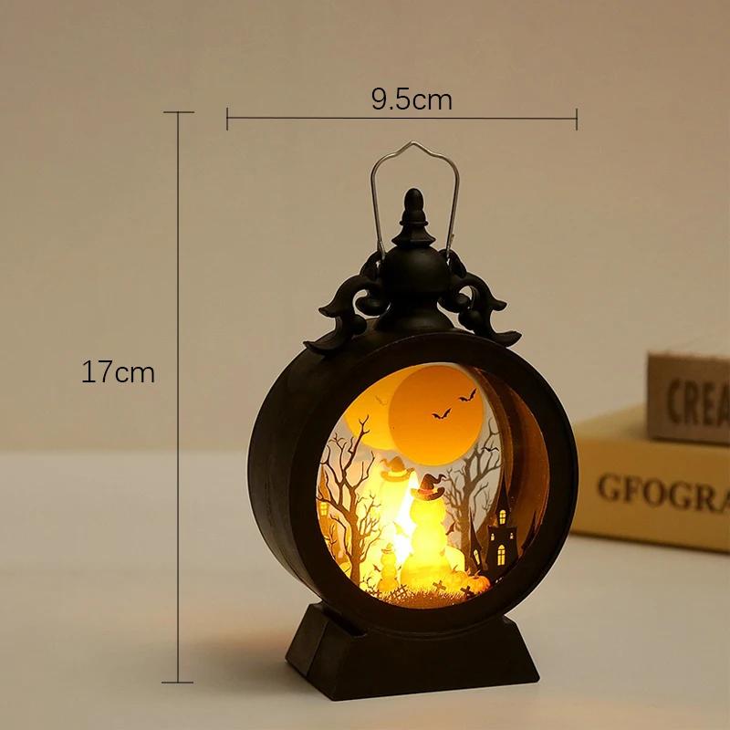 Halloween LED Wind Nachtlicht Tragbare Kürbis Geist Laterne Bar Desktop Ornament Halloween Deko Requisiten Partyzubehör Schreibtischlampe