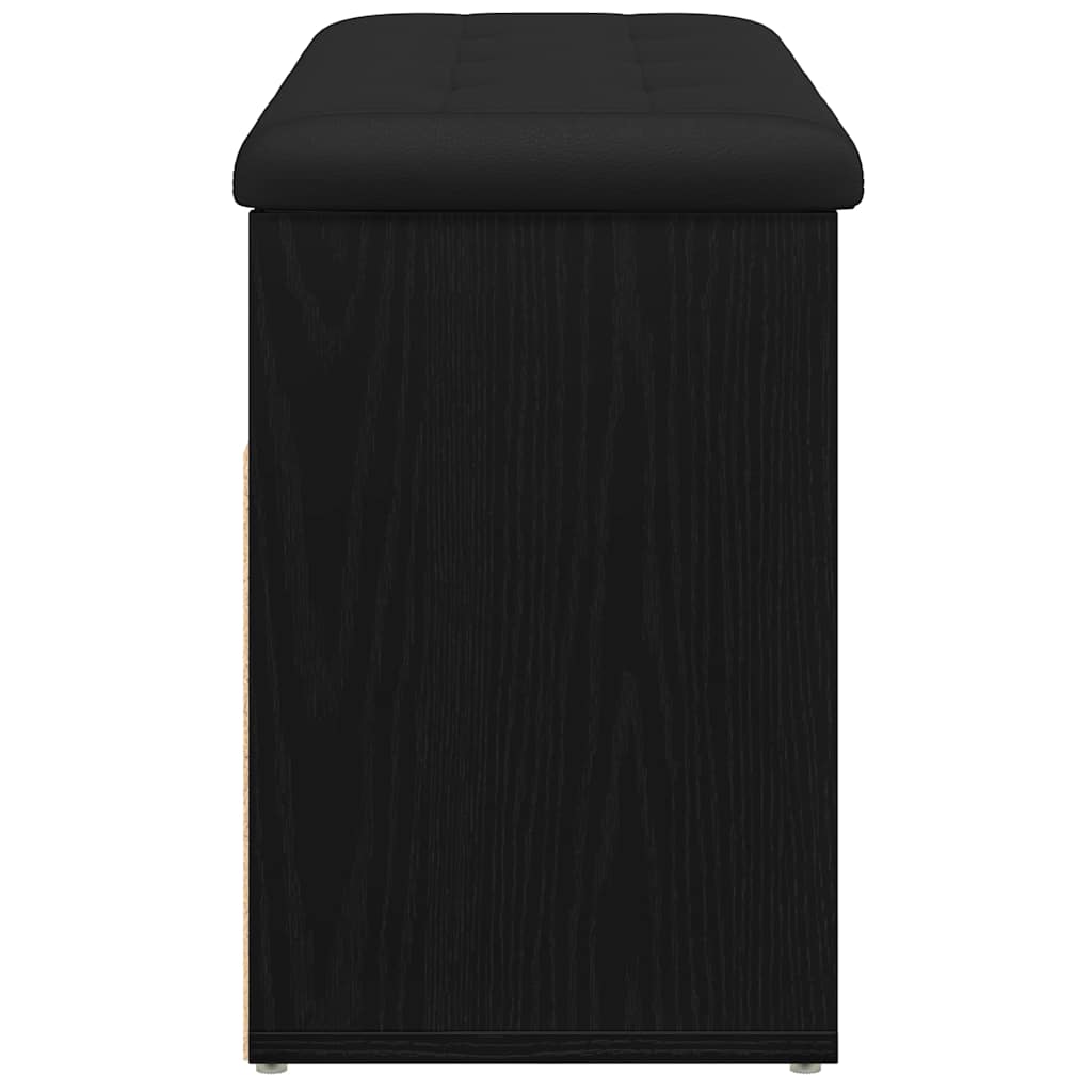 Shoe Bench with Shelf Black 80 x 30 x 45 cm Engineered Wood