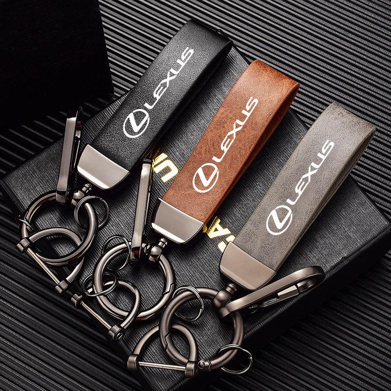 Car Vintage Leather Keychain Ring Zinc Alloy Chain Key For Lexus F SPORT ES RX NX LS UX LM LX GX LC RZ IS CT GS RC HS SC TX LBX