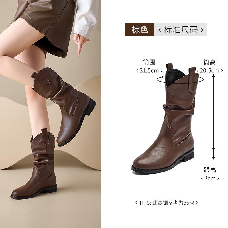 Augustine Black Martin Boots New Winter Merad Western Cowboy Boots Short Boots Knight Boots 34 9990₽