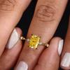 Huitan Colored Cubic Zirconia Women Rings for Wedding Party Luxury Gold Color Bright Female Rings Party Trendy Jewelry Drop Ship