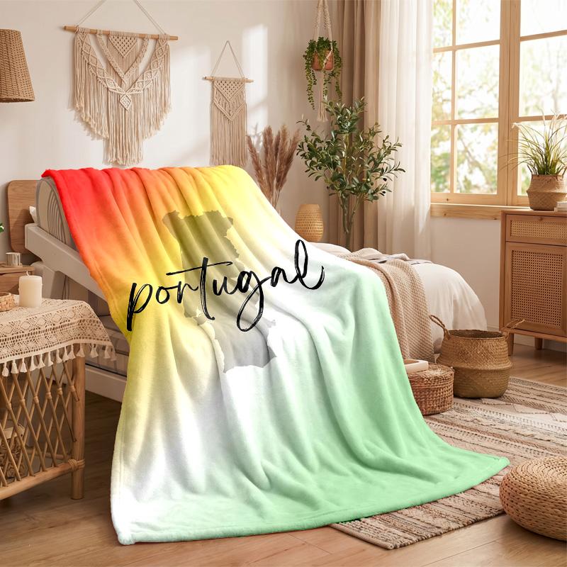 Portugal national football team Print Flannel Blanket Soft Warm Sofa Bed Throw Blanket For Home Office Bedroom