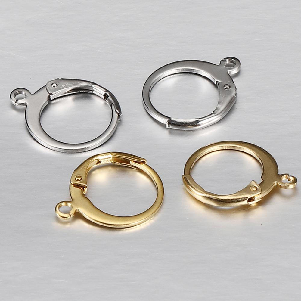 20pcs Stainless Steel Earring Hook French Earrings Earwire Ear Setting Base Accessories for Jewelry Making Components DIY Craft
