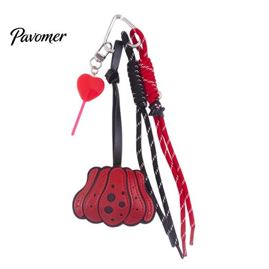 Halloween Pumpkin Keychain Faux Leather Pendant, Bag Charm with Key Ring Braided Rope, Decorative Accessory for Backpacks Handbags Purse
