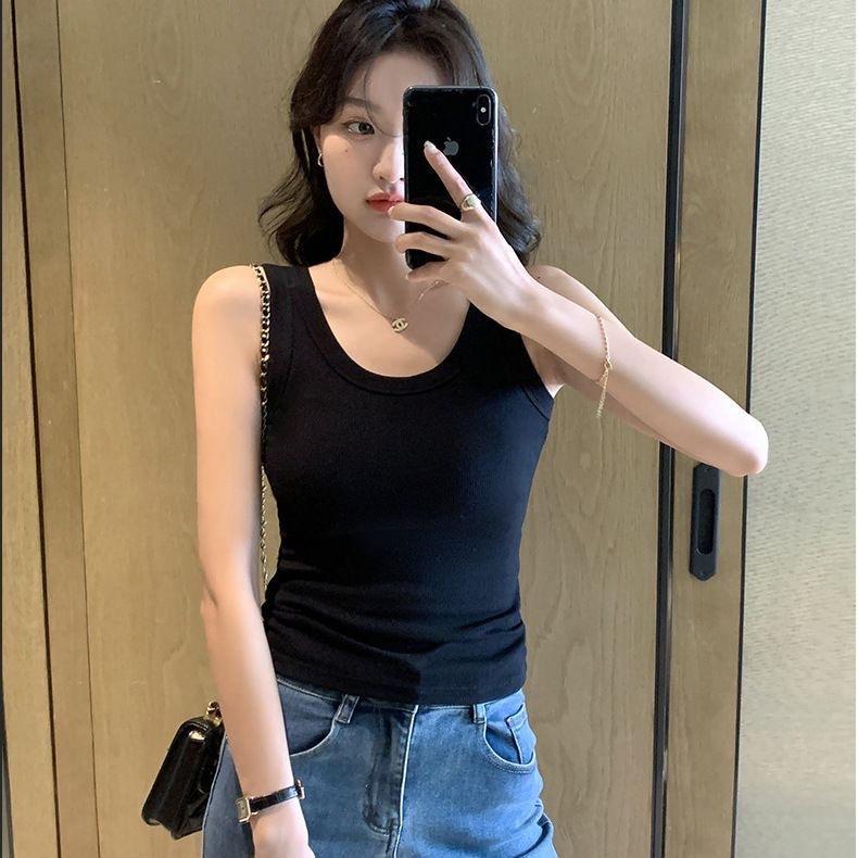 Long Threaded Sling Vest Women's Summer Versatile and Thin Outer Wear Bottom Small Vest Women