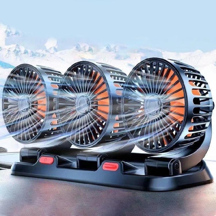 Cooling Fan Three Head Cooling Fan for Truck SUV Home Office USB Powered Fan Ventilation Fan 2 Wind Speed Adjustable
