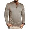 Men's Long Sleeve Shirt Color Block Casual T-Shirt Basic Undershirt