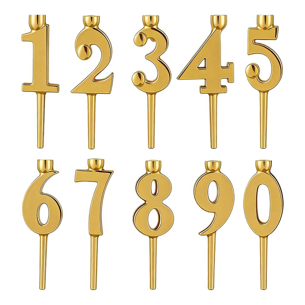 Candle Number Holder Set 0-9 Cake Toppers Reusable Candle Numbers Reusable Birthday Candles for Parties Wedding Anniversary