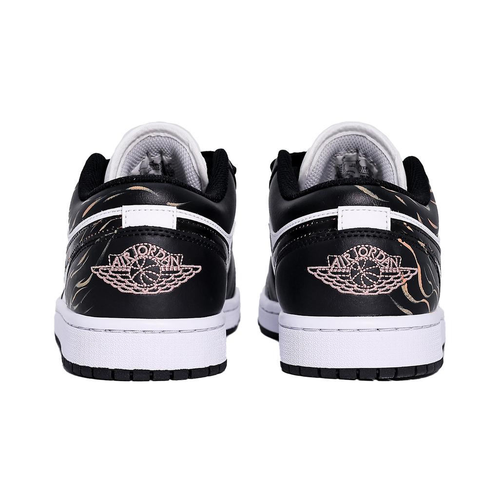 Jordan Air Jordan 1 Nízké boty Odolné proti oděru Vintage Basketbalové boty Unisex Zlatá Černá 553558-165(Tým1375-)