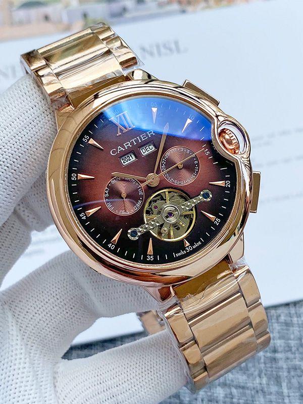 Men's Fashion Executive Watch Automatic Mechanical Watch Leather Strap Watch