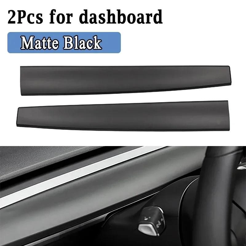For Tesla Model 3 Model Y Dashboard Panel Stickers Center Console Decor Trim For Tesla Accessories ABS Decals Carbon Fiber Look