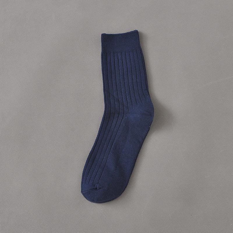 Men's Autumn and Winter Commercial Solid Color Cotton Tube Socks