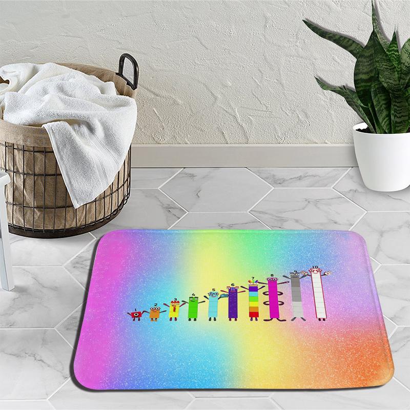 Karikatür Numberblocks Yatak Odası için Halılar Peluş Numarası Dolması Film Halı Başucu Alan Kilim Kaymaz Paspaslar