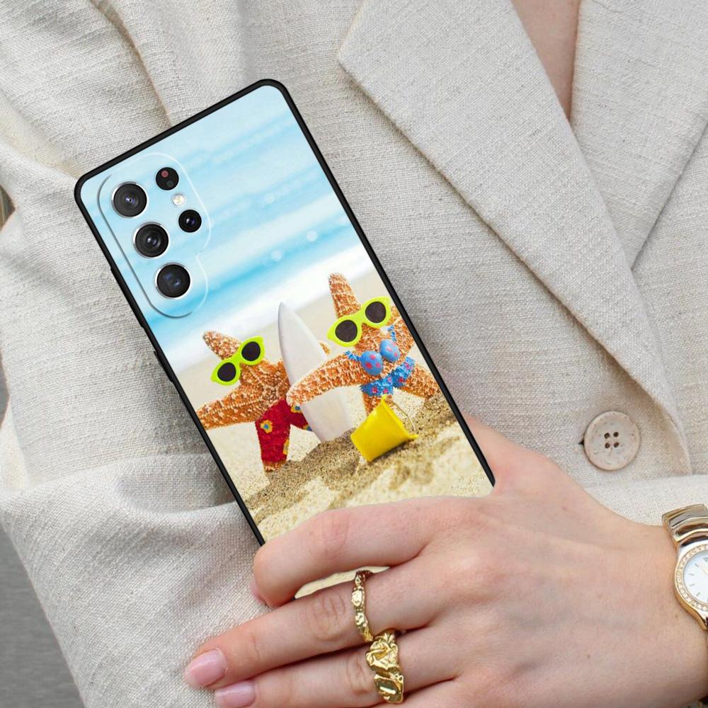 Summer Beach Relax Starfish Ocean Sky Sun Cell Phone Case for Samsung Galaxy S26 Ultra S25 S24 S23 S22 S21 S20 Note10 Cover
