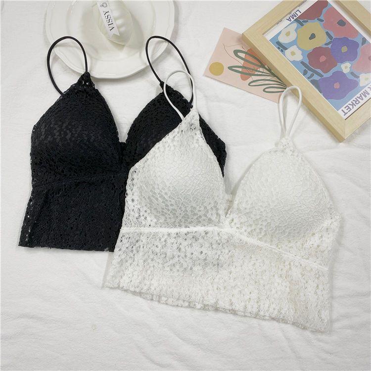 French Lace Beautiful Back Underwear Anti-slip Wire-free Bandeau Slim Fit Short Vest