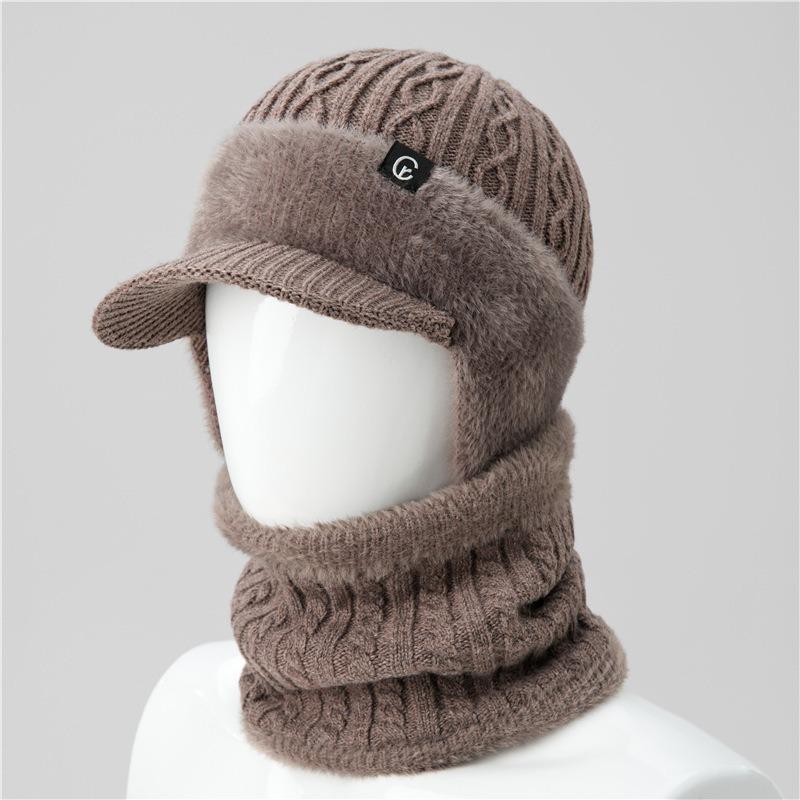 

Hat Men s Winter Warm Knitted Wool Hat Winter Fleece Ear Protector average size (hat only)