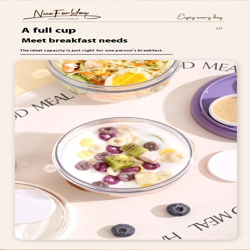 650Ml Portable Handheld Breakfast Cup Yogurt Bowl Leak Proof Salad Bento Lunch Box With Spoon