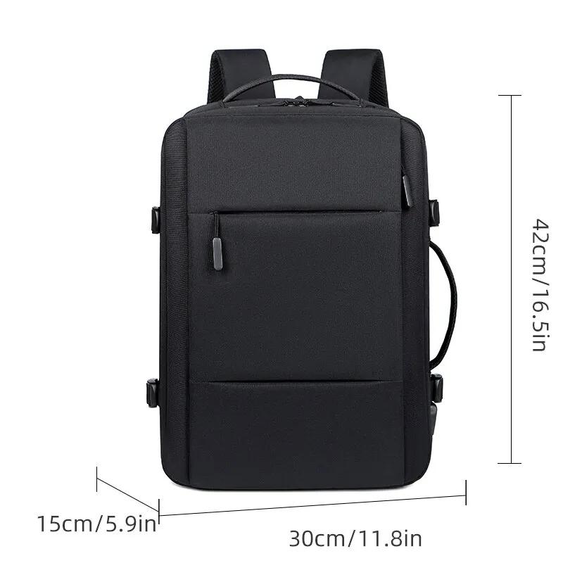 Klassischer Reiserucksack für Herren, Business-Rucksack, Schule, erweiterbare USB-Tasche, große Kapazität, Laptop, wasserdicht, modischer Rucksack