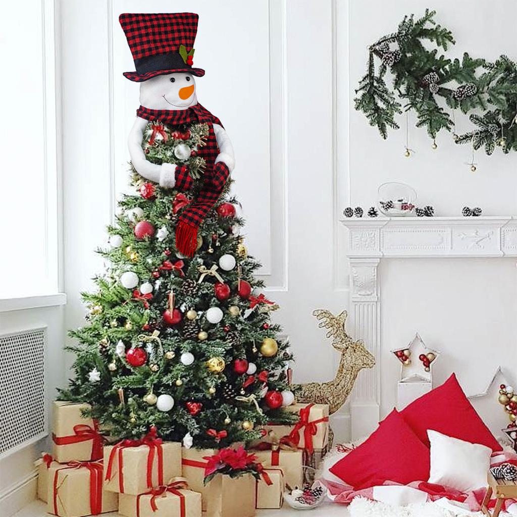 Christmas Cute Snowman Figurines, Tree-Top Ornaments, Festive Party Atmosphere Decorations And Props