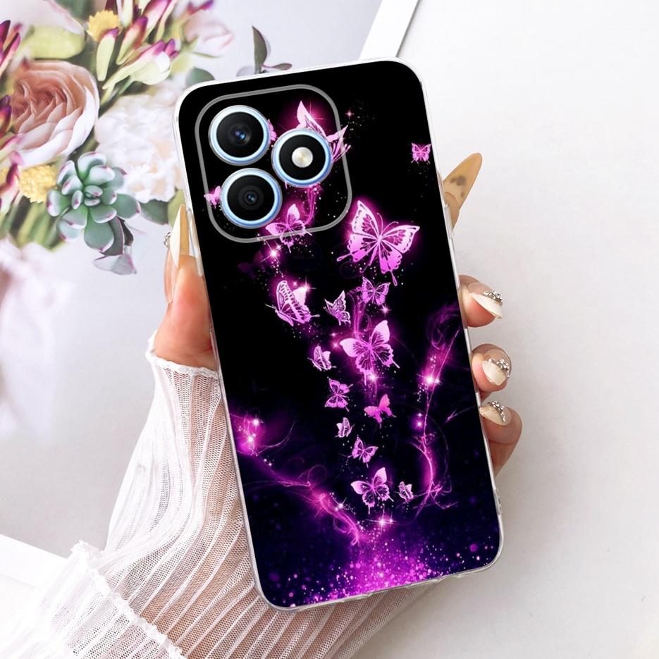 For Honor X8d 4G Case Cute Cat Luxury Flowers Painted Cover Soft Slim Phone Case For Honor X8d X 8d HonorX8d 4G Back Cover Coque