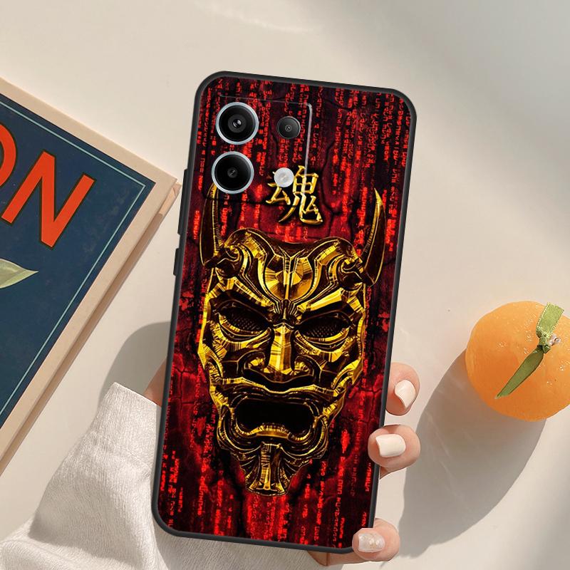 Samurai Oni Mask Funda For Xiaomi Redmi Note 9 10 11 12 13 14 Pro 9S 10S 11S 12S Redmi 13C 10C 12C 14C Case