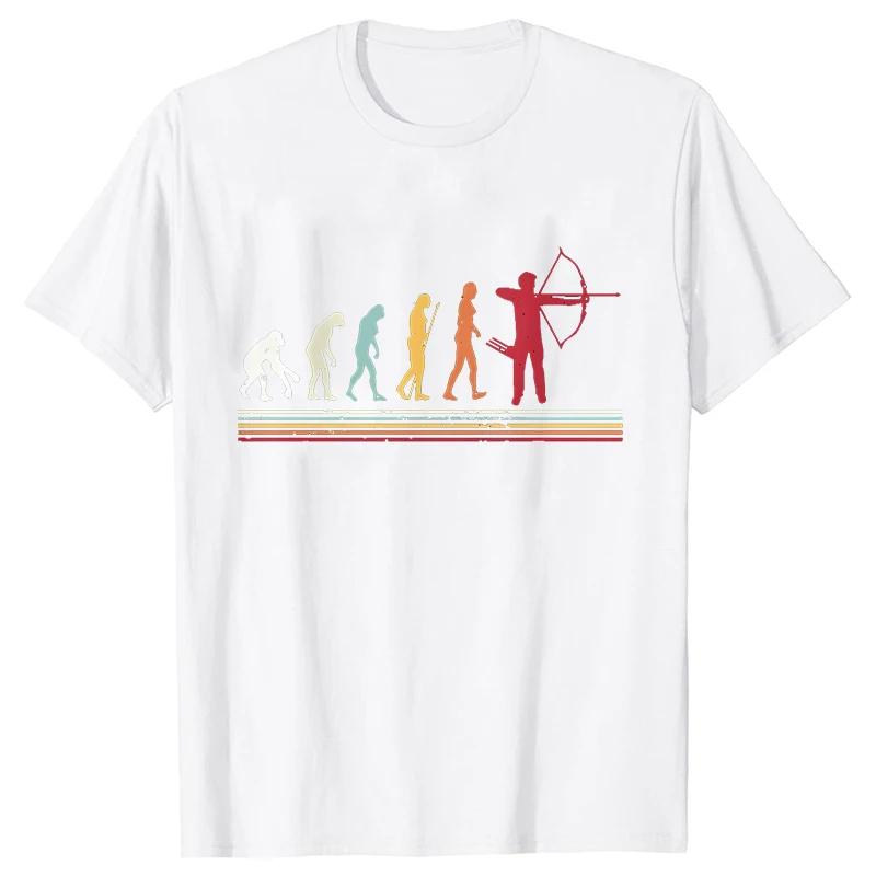 Archer Archery Evolution T-shirt for Unisex Summer Hunting Bow Arrows Archer Funny Graphic Tops Oversized Clothing Streetwear