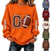 Women's Casual Knit Crewneck Long Sleeve Sports Print Sweatshirt for Everyday Wear