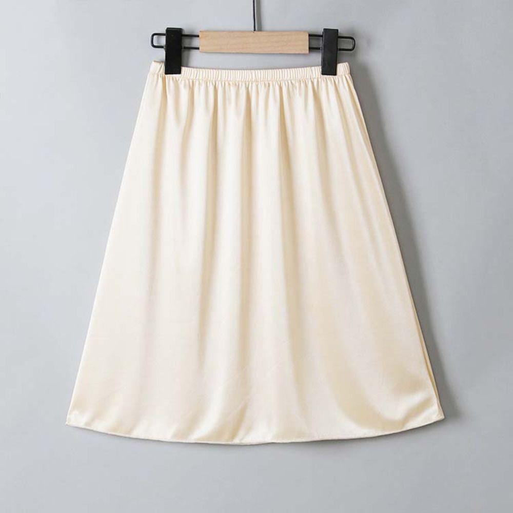 Satin Silk Safety Skirt Petticoat Thin Half Slips Dress Fashion Dress Underskirt Slips Girls
