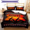 3 pezzi U.S.. Route 66(0) set biancheria da letto con fantasia set copripiumino include copripiumino e federe, decorazione perfetta per la camera da letto per tutte le stagioni e regalo